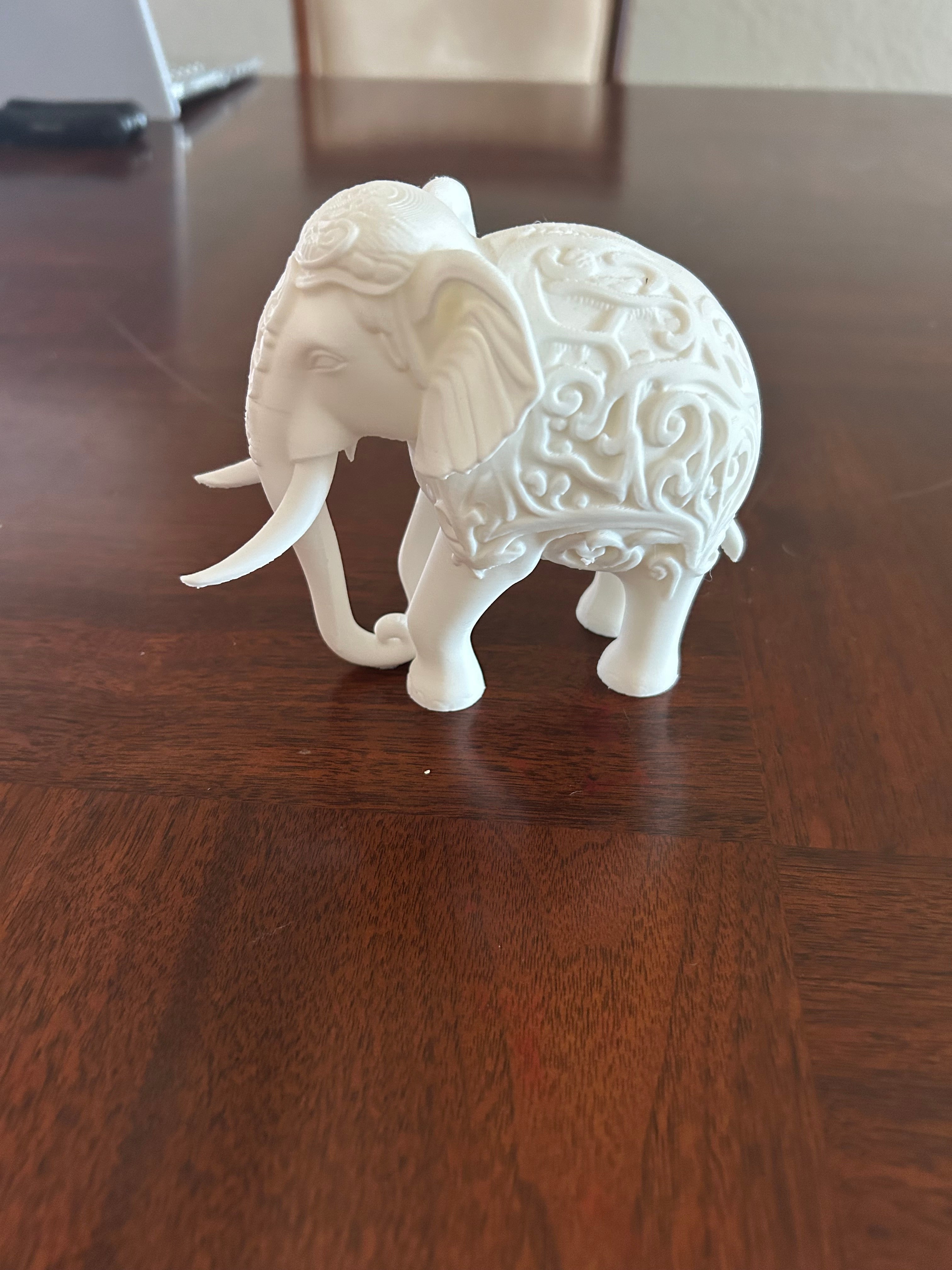 3D Printed Decorative Elephant Statue